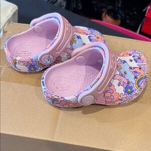 CROCS Kids Pink Floral Unicorn Sandals